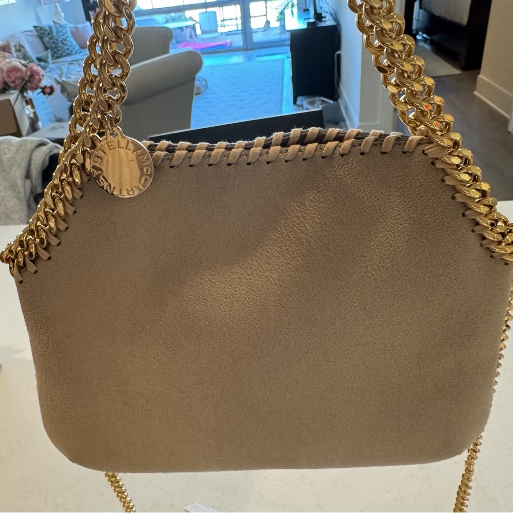 Stella McCartney mini Falabella in beige with gold hardware